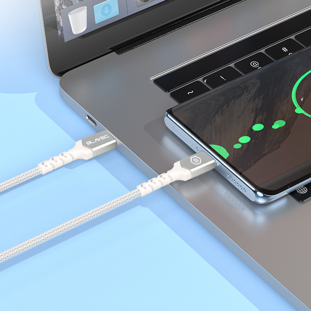 Blavec kabel Raptor pleteni - Tip C na Tip C - PD 100W 5A 1 metar Apple CarPlay/Android Auto