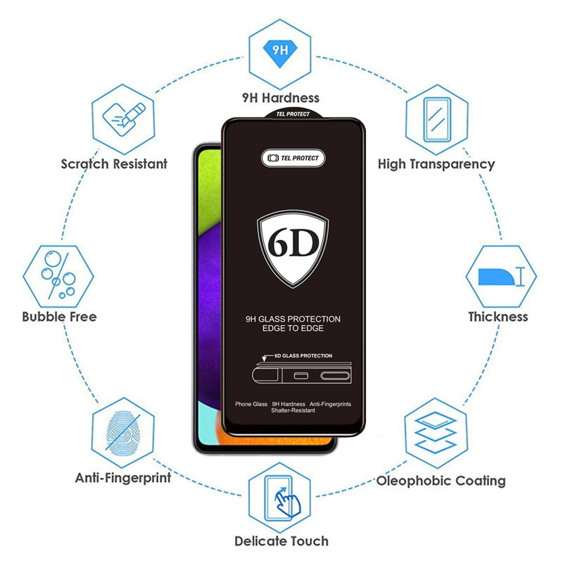 Kaljeno staklo Tel Protect Full Glue 6D za MOTOROLA EDGE 60 PRO 5G sa crnim rubom