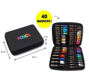 Marker Uni gift set Posca Art case u gumiranoj pernici (mix pc-1m/ pc-3m/pc-5m/pc-8k) 40/1 302422303