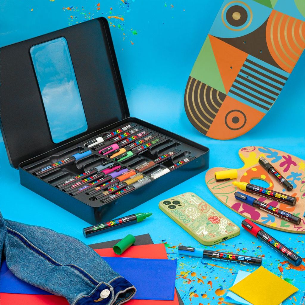 Marker Uni gift set Posca u metalnoj kutiji (mix pc-1m/ pc-3m/pc-5m) pop colours 20/1 302422187