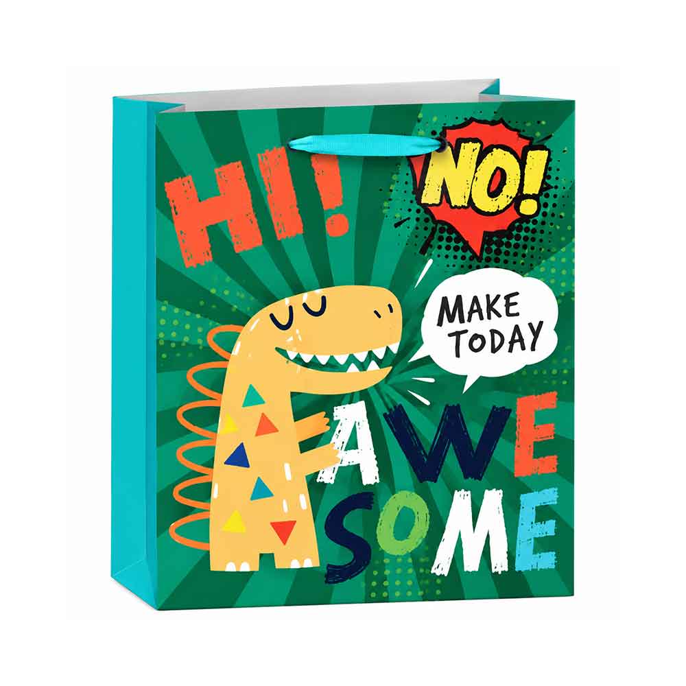 Vrećica Dino Cartoon 30 × 42 cm – 4 modela Zelena