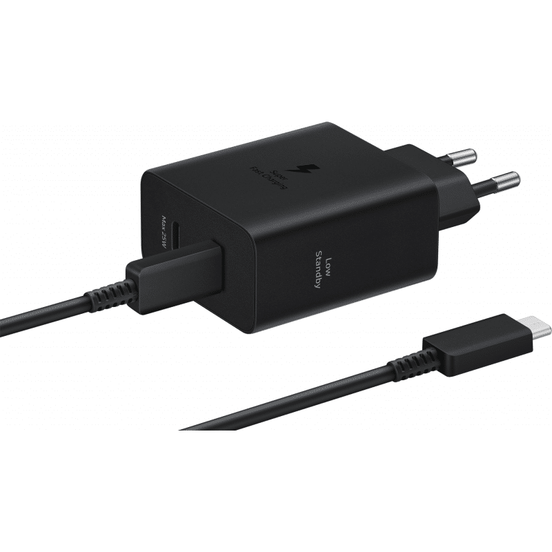 Zidni punjač Samsung 50W 3A 2 x USB-C s USB-C kabelom crni EP-T5020XBEGEU