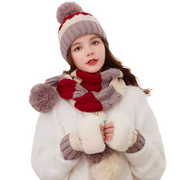 Zimski pleteni set - Smeđa KP21602