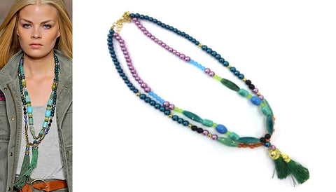 Dupla ogrlica sa perlicama u raznim bojama, dostava besplatna